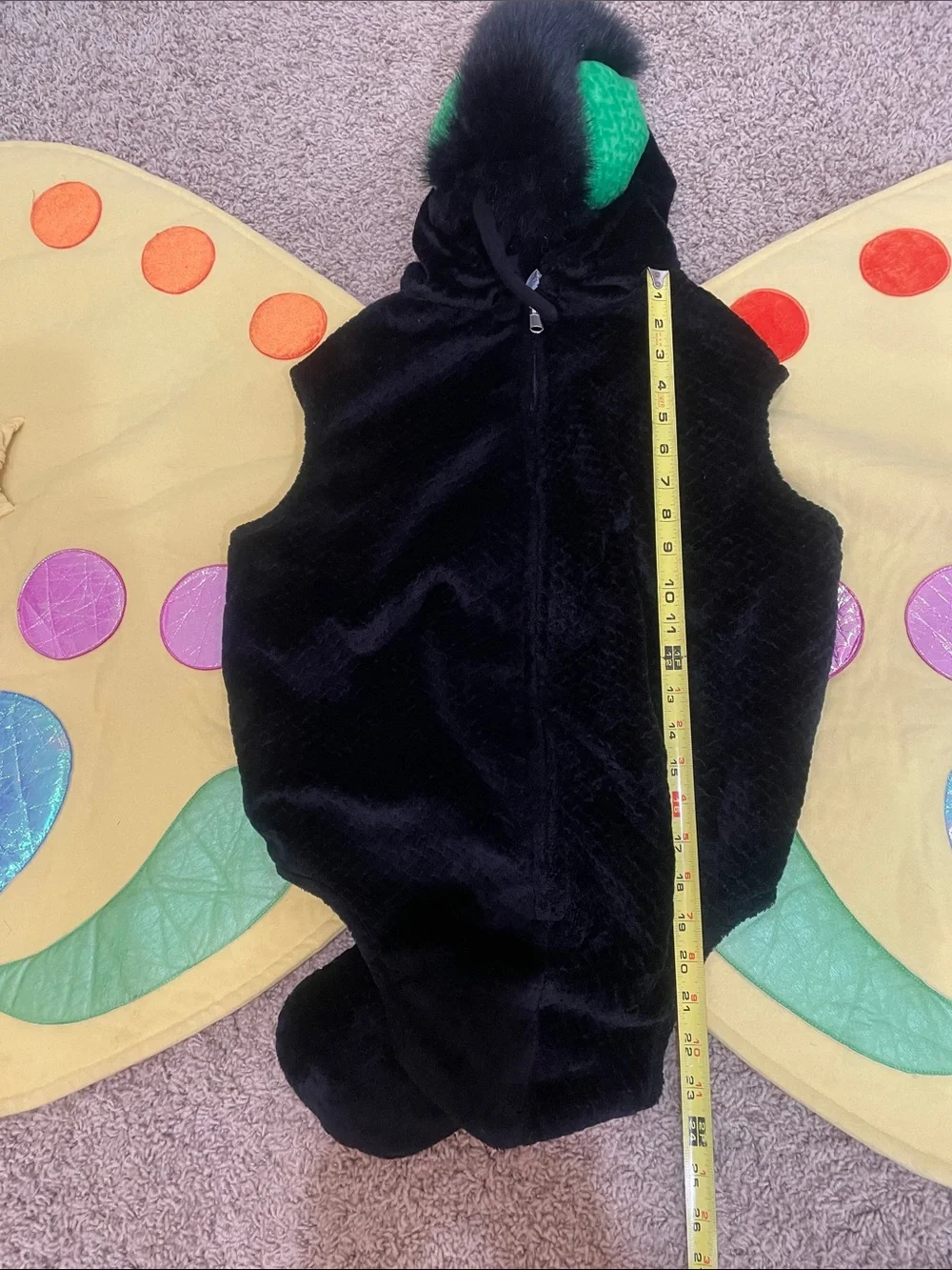 Kids Yellow Butterfly Costume with Black Bodysuit and Hood- Costco